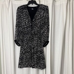 The Kooples Black and White Long Sleeve Dress